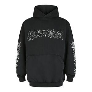Balenciaga DIY Metal Logo Hoodie Black Mens